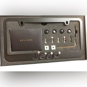 Jeep License Plate Cover Matte Black Metal NIB Hardware Included 12X6.5 Standard